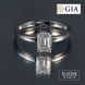 Каблучка з діамантом 1 карат октагон D/VS1 750 золото GIA сертифікат