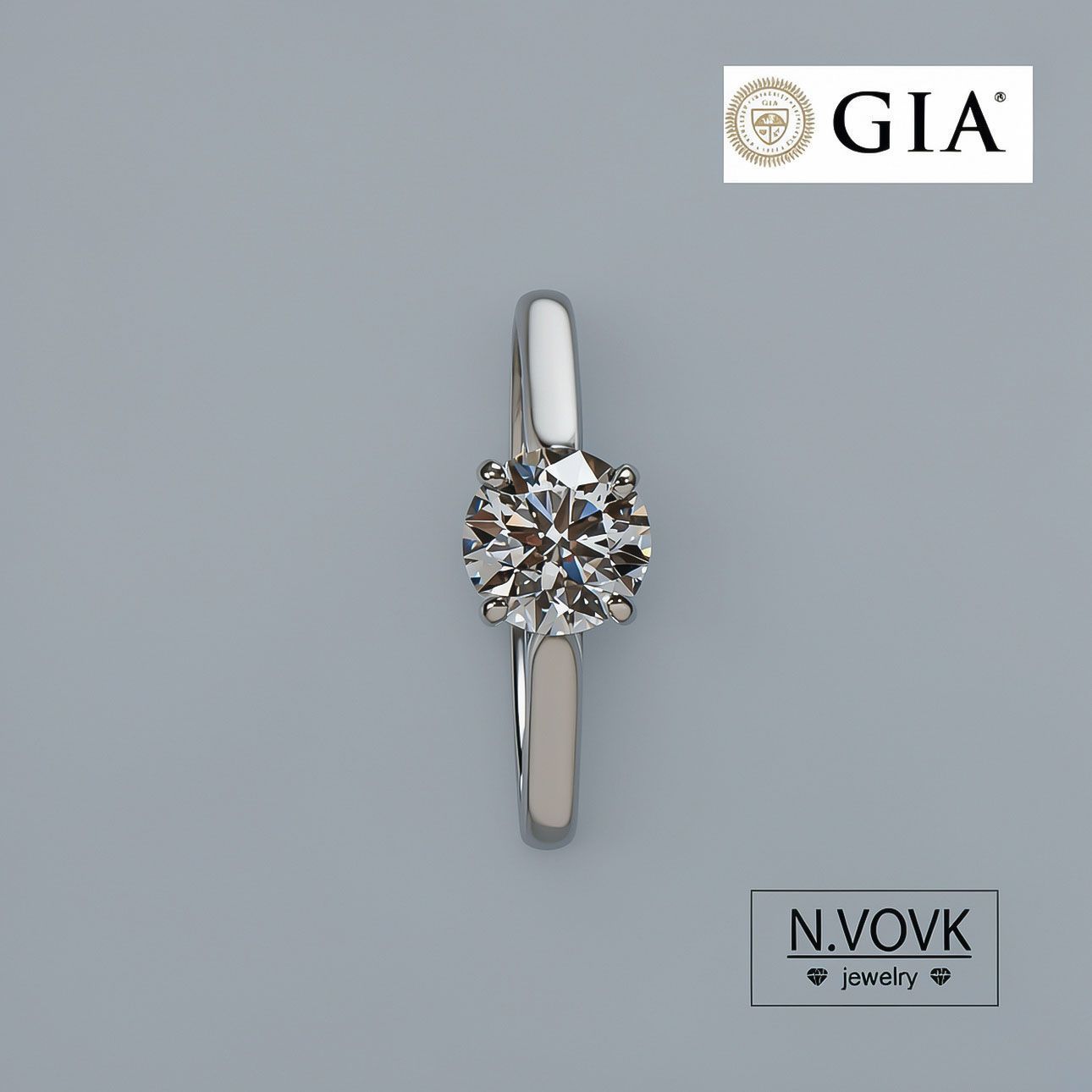 ПЛАТИНА Кольцо с бриллиантом 1,05 карат E/IF GIA