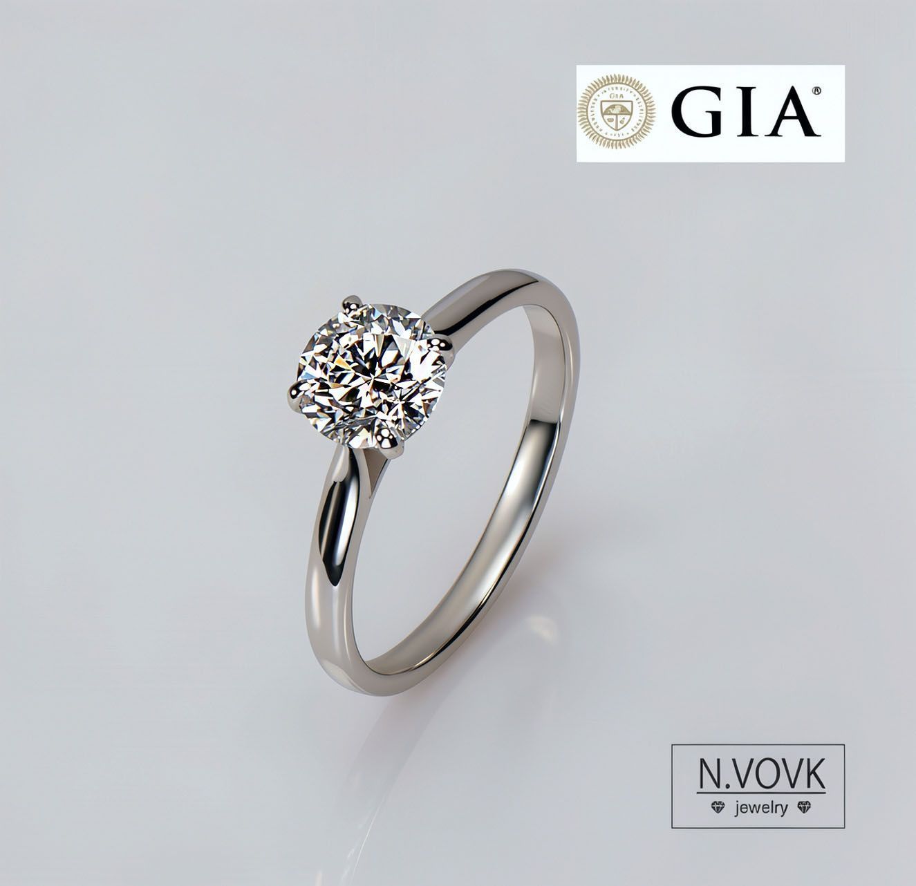 ПЛАТИНА Кольцо с бриллиантом 1,05 карат E/IF GIA