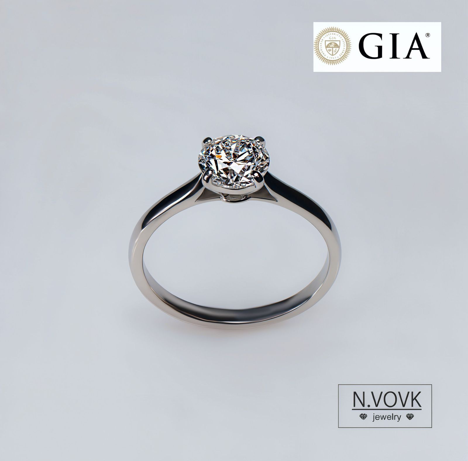 ПЛАТИНА Кольцо с бриллиантом 1,05 карат E/IF GIA