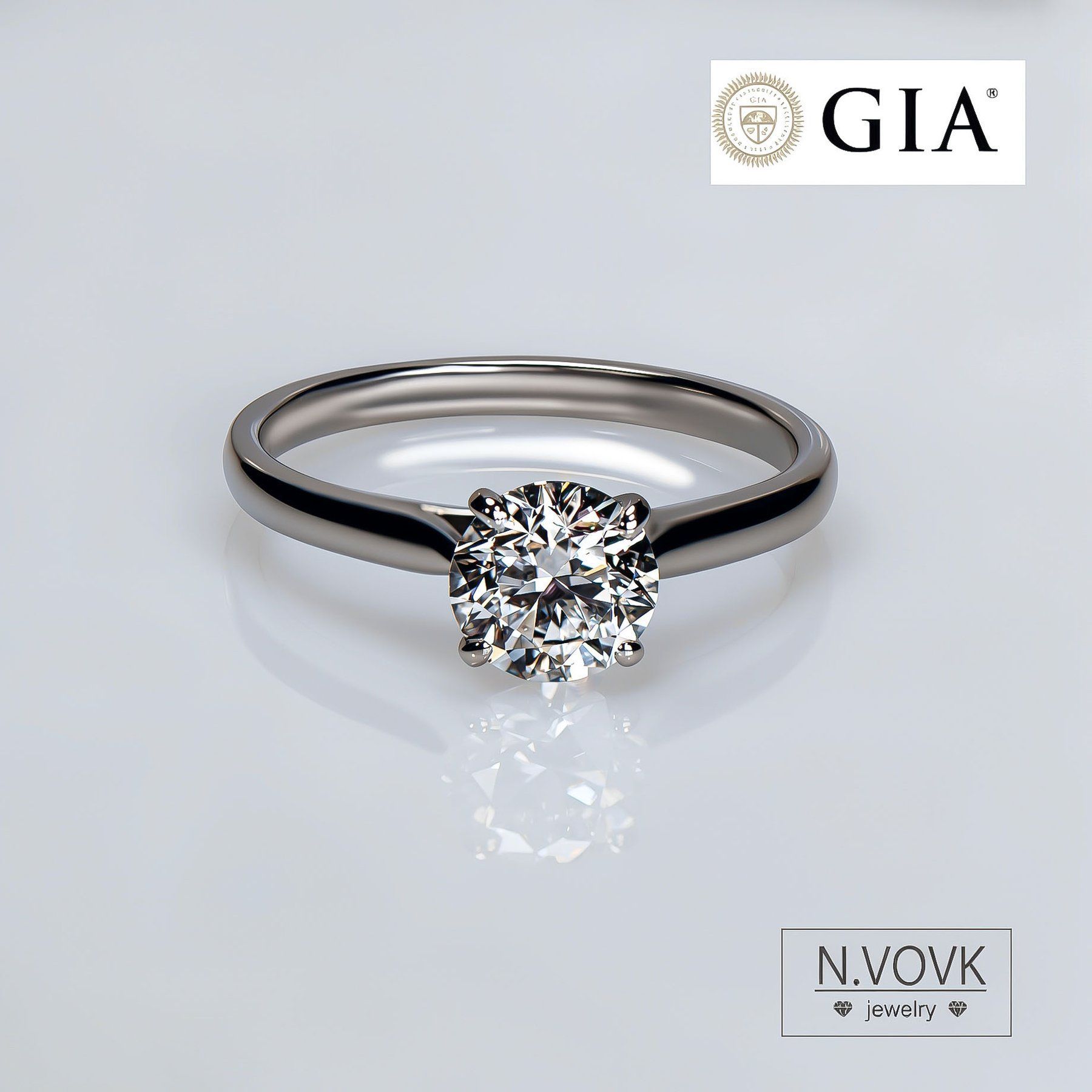 ПЛАТИНА Кольцо с бриллиантом 1,05 карат E/IF GIA