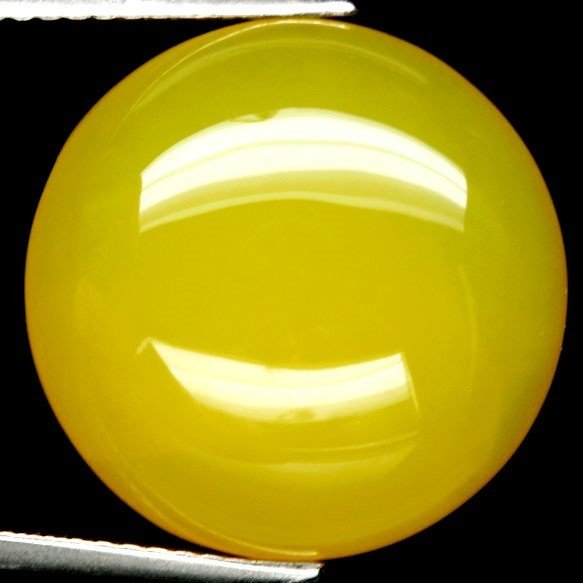 Халцедон желтый круг 17 мм кабошон