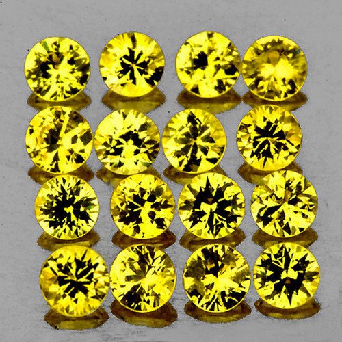 Сапфір жовтий круг 2 мм ціна за шт