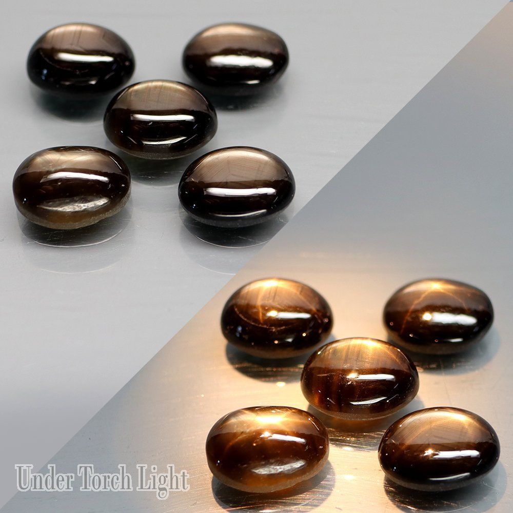 Зоряний сапфір Golden Black овал 8х6 мм 2 карата