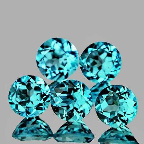 【オーダー】14kgf  paraibacolor Apatite　pierce Апатит цвет Параиба круг 4 мм цена за шт - Натуральные драгоценные