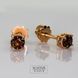 Серьги гвоздики с натуральным бриллиантом Brown Orange золото