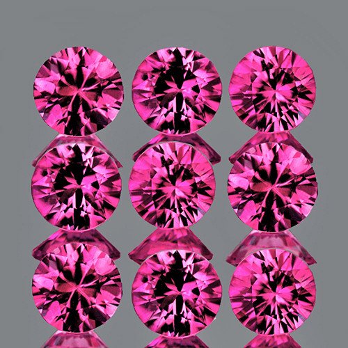 Сапфір насичено рожевий круг 1,7 мм ціна за шт