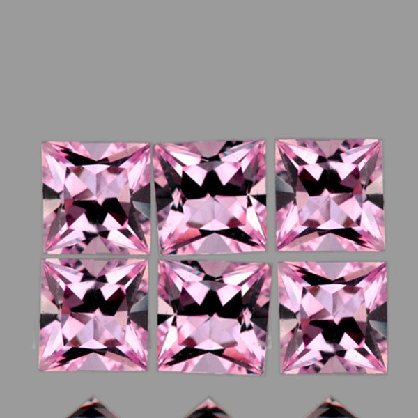 Сапфір рожевий квадрат 3 мм ціна за шт